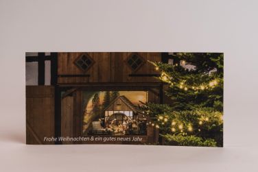 Weihnachtskarte - Motiv Krippe in Kulturscheune